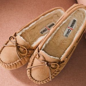 beige moccasins